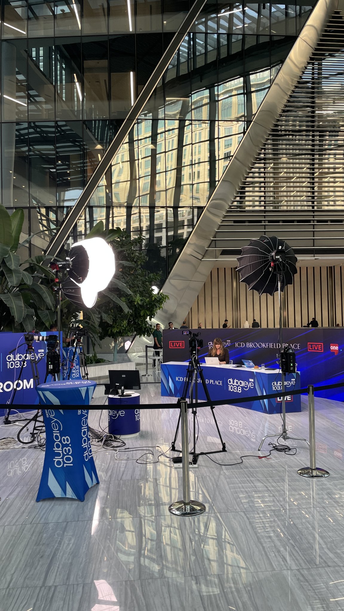News broadcasting setup at ICD Brookfield Place