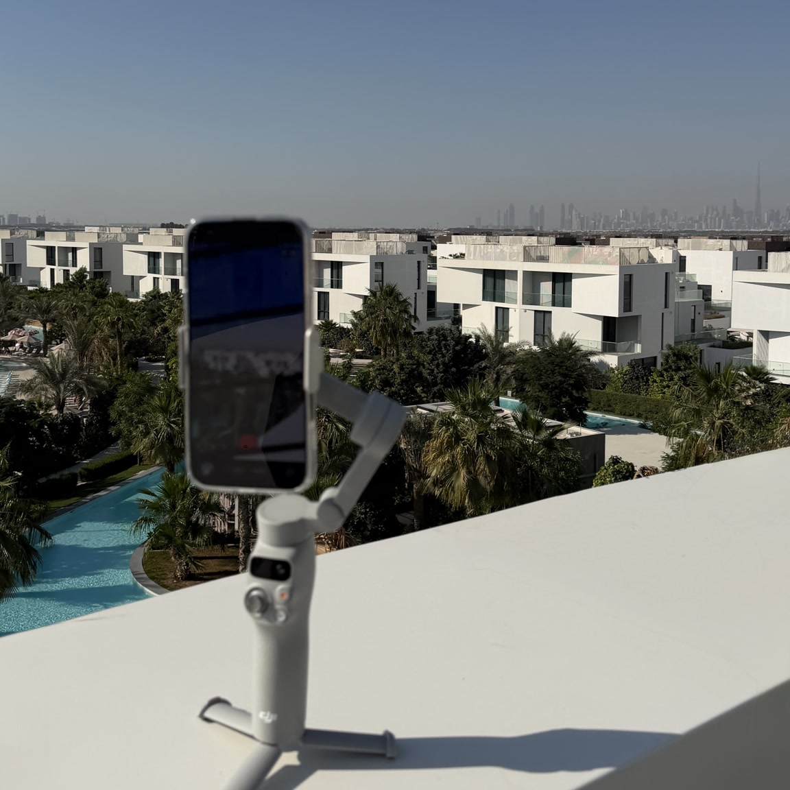 iPhone filming a hotel property